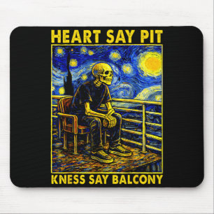 Herz sagt T Knie sagen Balkon Retro Vintage  Mousepad