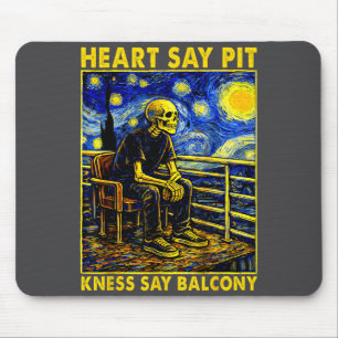 Herz sagt T Knie sagen Balkon Retro Vintage Mousepad