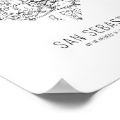 Herz San Sebastián City Map (Spanien) Poster (Ecke)