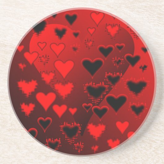 Herz Sandstein Untersetzer (Vorne)