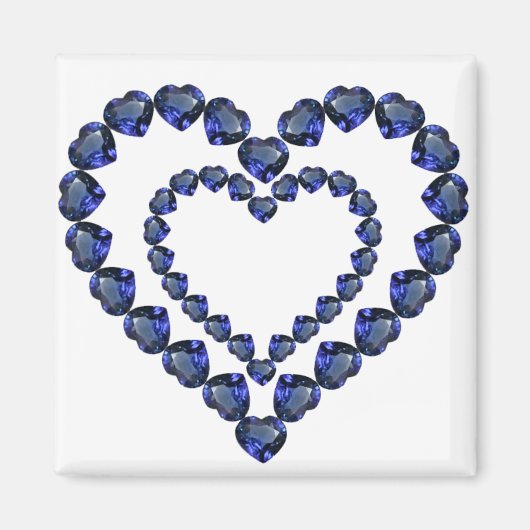 Herz Saphir Edelstein Magnet (Vorne)