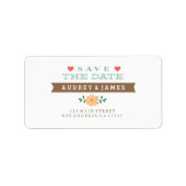 Herz Save the Date Adressaufkleber (Vorne)