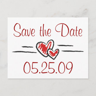 Herz Save the Date Ankündigungspostkarte