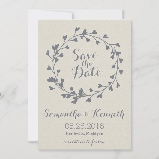 Herz-Save the Date-Karte Save The Date (Vorderseite)
