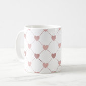 Herz-Schachbretter Kaffeetasse (Vorderseite Links)