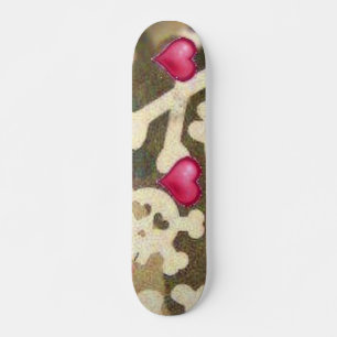 Herz-/Schädel-Camouflage-BlickSkateboard Skateboard