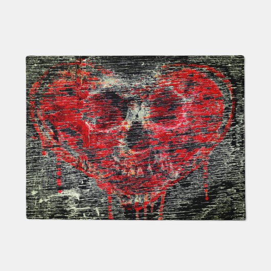 Herz-Schädel Fußmatte (Vorderseite)