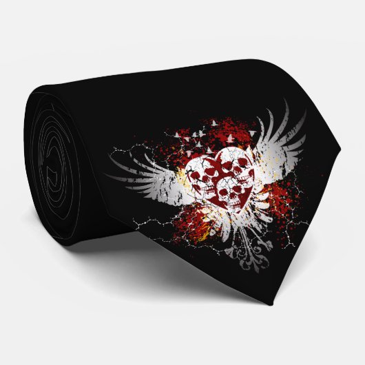 Herz-Schädel-Krawatte Krawatte (Gerollt)