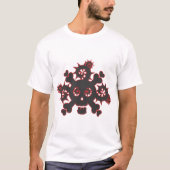 Herz, Schädel, Rebe und Dorn, schwarz und rot T-Shirt (Vorderseite)