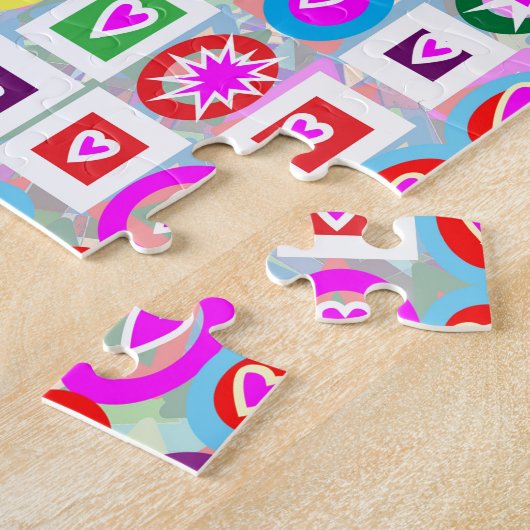 Herz-Schatz-Rosa-Sammlungsgeschenke Puzzle (Seite)