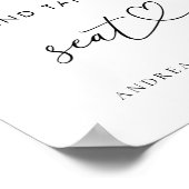 Herz schießen und Seat-Hochzeit-Zeichen nehmen Poster (Ecke)