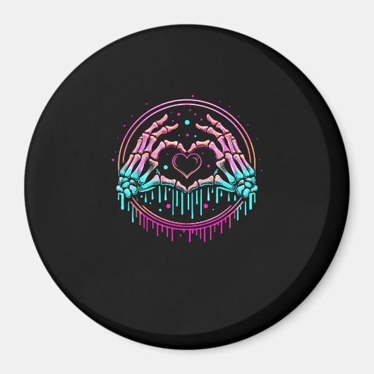 Herz-Schildkelett Hand - Spooky Skeleton Hallowon Magnet (Vorne)