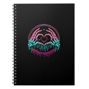 Herz-Schildkelett Hand - Spooky Skeleton Hallowon Notizblock
