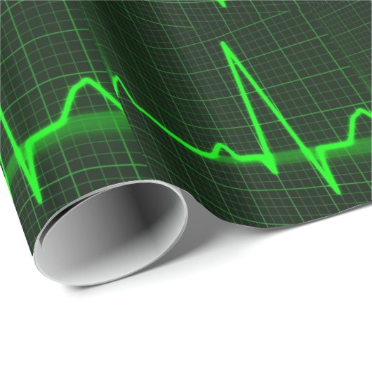 Herz-Schlag-Impuls-Spur Geschenkpapier (Rolleneckpunkt)