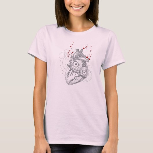 Herz-Schläge auf rosa Shirt (Vorderseite)