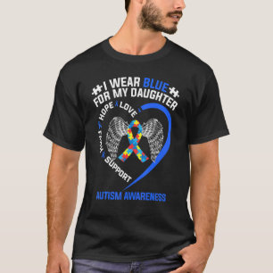 Herz-Schleife Ich trage Blau für meine Tochter Aut T-Shirt