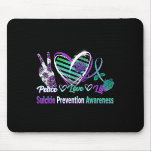 Herz-Schleife-Rose-Frieden-Liebe-Psychische-Gesund Mousepad