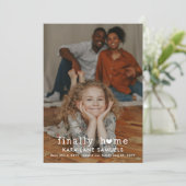 Herz Schließlich Zuhause Foto Adoption Ankündigung (Stehend Vorderseite)