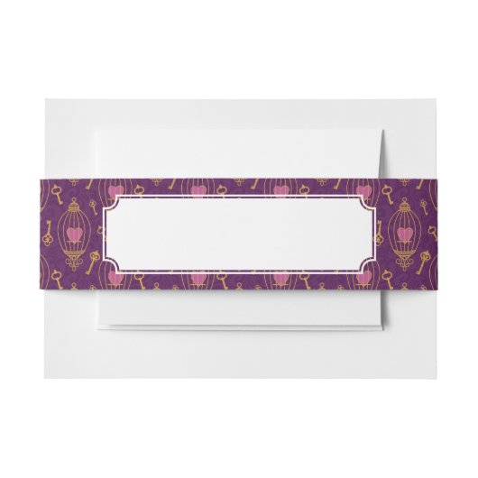 Herz-Schlüssel-Muster Einladungsbanderole (Vorderseite Beispiel)