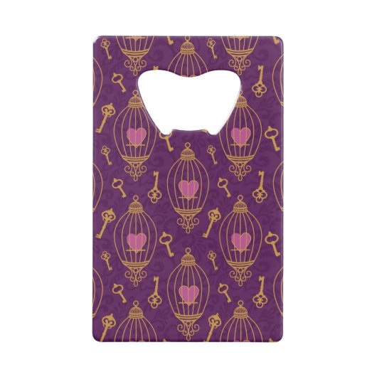 Herz-Schlüssel-Muster Geldbeutel Flaschenöffner (Vorderseite)