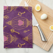 Herz-Schlüssel-Muster Handtuch (Viertel Falte)