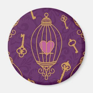 Herz-Schlüssel-Muster Magnet