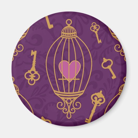 Herz-Schlüssel-Muster Magnet (Vorne)