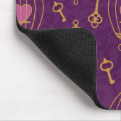 Herz-Schlüssel-Muster Mousepad (Ecke)