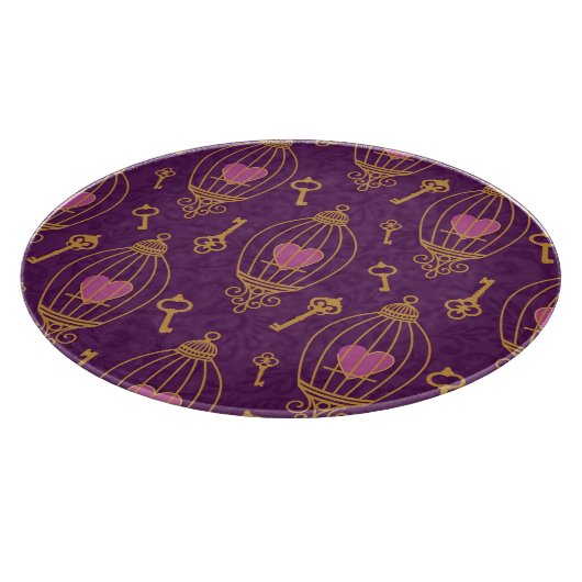 Herz-Schlüssel-Muster Schneidebrett (Ecke)