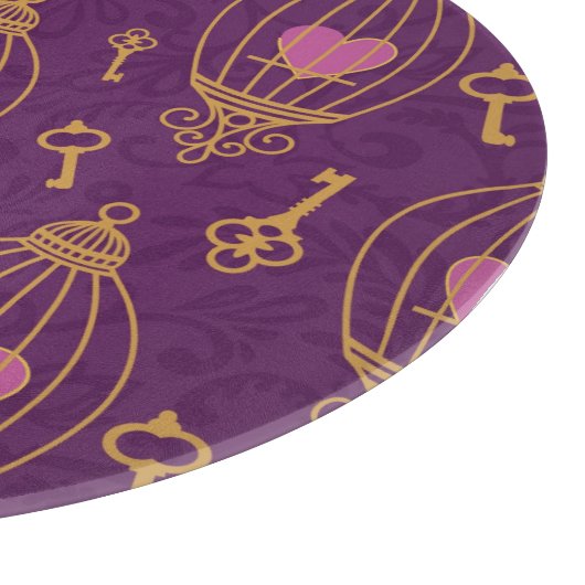 Herz-Schlüssel-Muster Schneidebrett (Ecke)