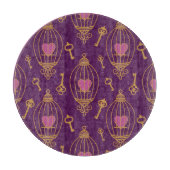 Herz-Schlüssel-Muster Schneidebrett (Vorderseite)