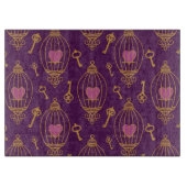 Herz-Schlüssel-Muster Schneidebrett (Vorderseite)