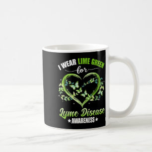 Herz Schmetterling Ich trage Grün für Lyme-Borreli Kaffeetasse
