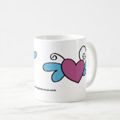Herz-Schmetterling Kaffeetasse (VorderseiteRechts)