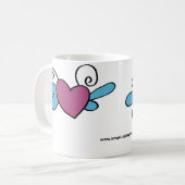 Herz-Schmetterling Kaffeetasse (Vorderseite Links)
