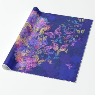 Herz Schmetterlinge Geschenkpapier