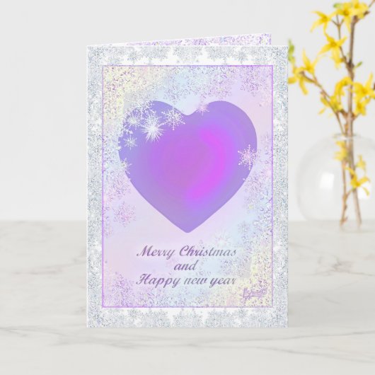 Herz & Schnee Karte (Gelbe Blume)