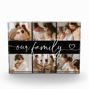 Herz Schrift Elegant Unsere Familie Fotoblock