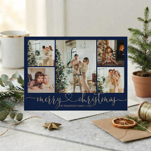 Herz Schrift Gold Blau Frohe Weihnachten 5 Foto