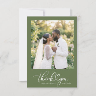Herz Schrift Hochzeit Dankeskarte