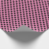 Herz Schwarz auf Rosa Geschenkpapier (Ecke)