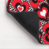 Herz, schwarz, rot und weiß. mousepad (Ecke)