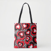 Herz, schwarz, rot und weiß. tasche (Vorderseite)