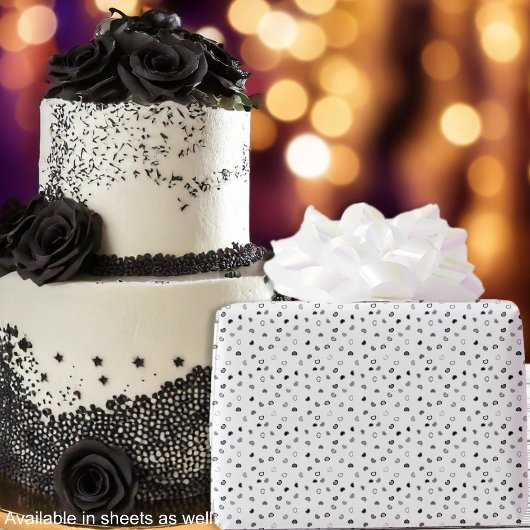 Herz - Schwarz und Weiß - Papierrollen Geschenkpapier