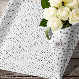 Herz - Schwarz und Weiß - Papierrollen Geschenkpapier