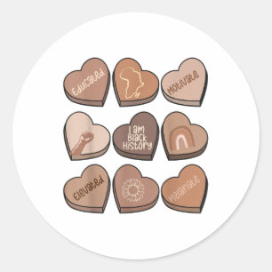 Herz Schwarze Geschichte Monat V-Tag Valentine Erz Runder Aufkleber