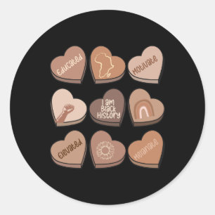 Herz Schwarze Geschichte Monat V-Tag Valentine Erz Runder Aufkleber