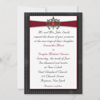 Herz-Schwarzmaroon-Hochzeit Einladung