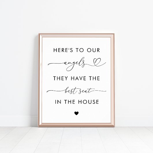 Herz-Script-Engel im Gedenken an das Hochzeitszeic Poster