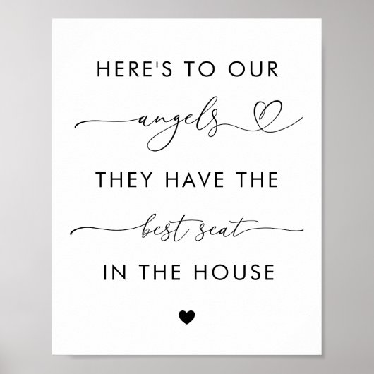 Herz-Script-Engel im Gedenken an das Hochzeitszeic Poster (Vorne)